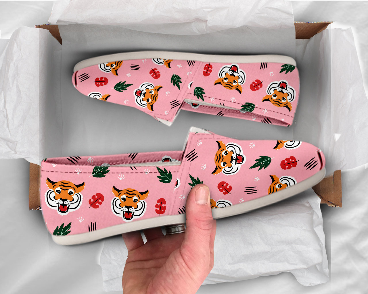 Asian Tiger Shoes Womens Shoes Cute Shoes Canvas Women Shoes Girls Slip Ons Casual Shoes Tiger Gifts Tiger Print