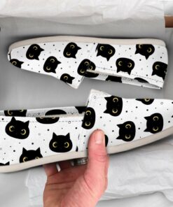 Black Cat Shoes  Womens Shoes  Cute Shoes  Canvas Women Shoes  Girls Slip Ons  Casual Shoes  Cat Lover Gifts  Cat Printed Shoes
