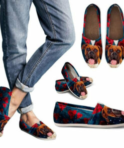 Boxer Dog Hearts Women Casual Shoes