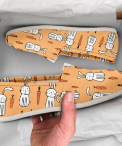 Carrot Rabbit Shoes  Womens Shoes  Cute Shoes  Canvas Women Shoes  Girls Slip Ons  Casual Shoes  Rabbit Lover Gifts  Rabbit Print
