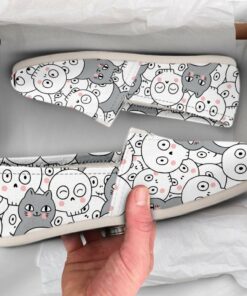 Cat Printed  Shoes  Cat Shoes  Cute Shoes  Canvas Womens Shoes  Girls Slip Ons  Casual Shoes  Cat Gifts  Cat Lover Gifts