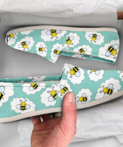 Cute Bee Womens Casual Shoes  Bee Shoes  Womens Shoes  Canvas Women Shoes  Girls Slip Ons  Casual Shoes  Bee Lover Gifts