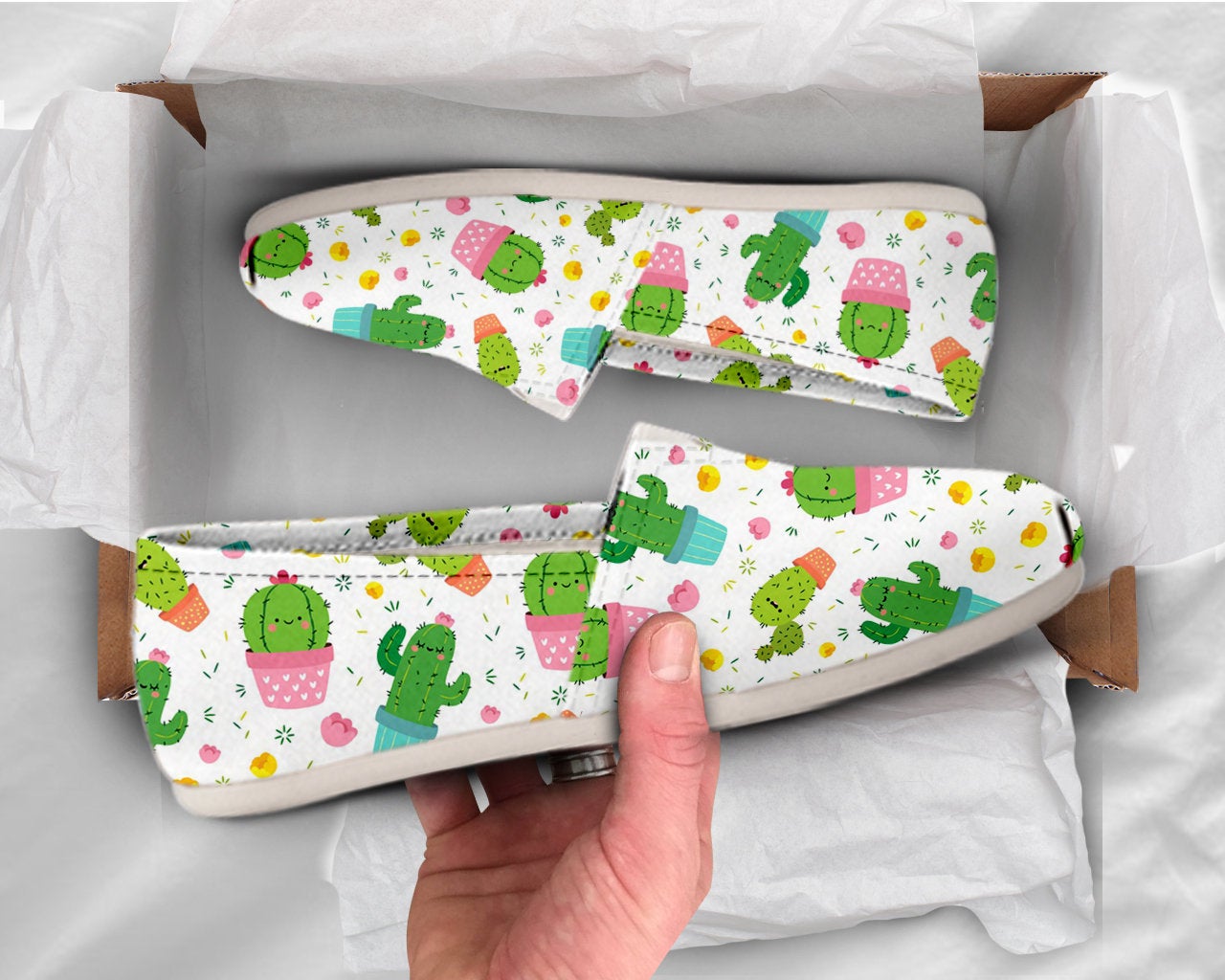 Cute Girls Shoes Cactus Shoes Womens Shoes Canvas Women Shoes Girls Slip Ons Casual Shoes Cactus Plant Gifts Kawaii Shoes