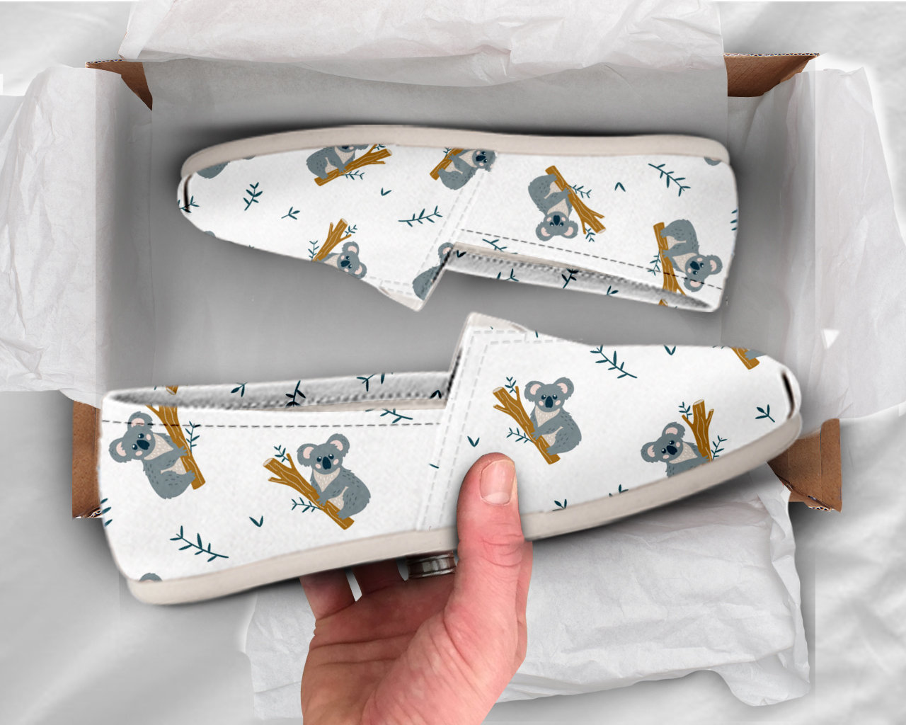 Cute Koala Shoes Womens Shoes Cute Shoes Canvas Women Shoes Girls Slip Ons Casual Shoes Koala Lover Gifts Animal Lover Shoes