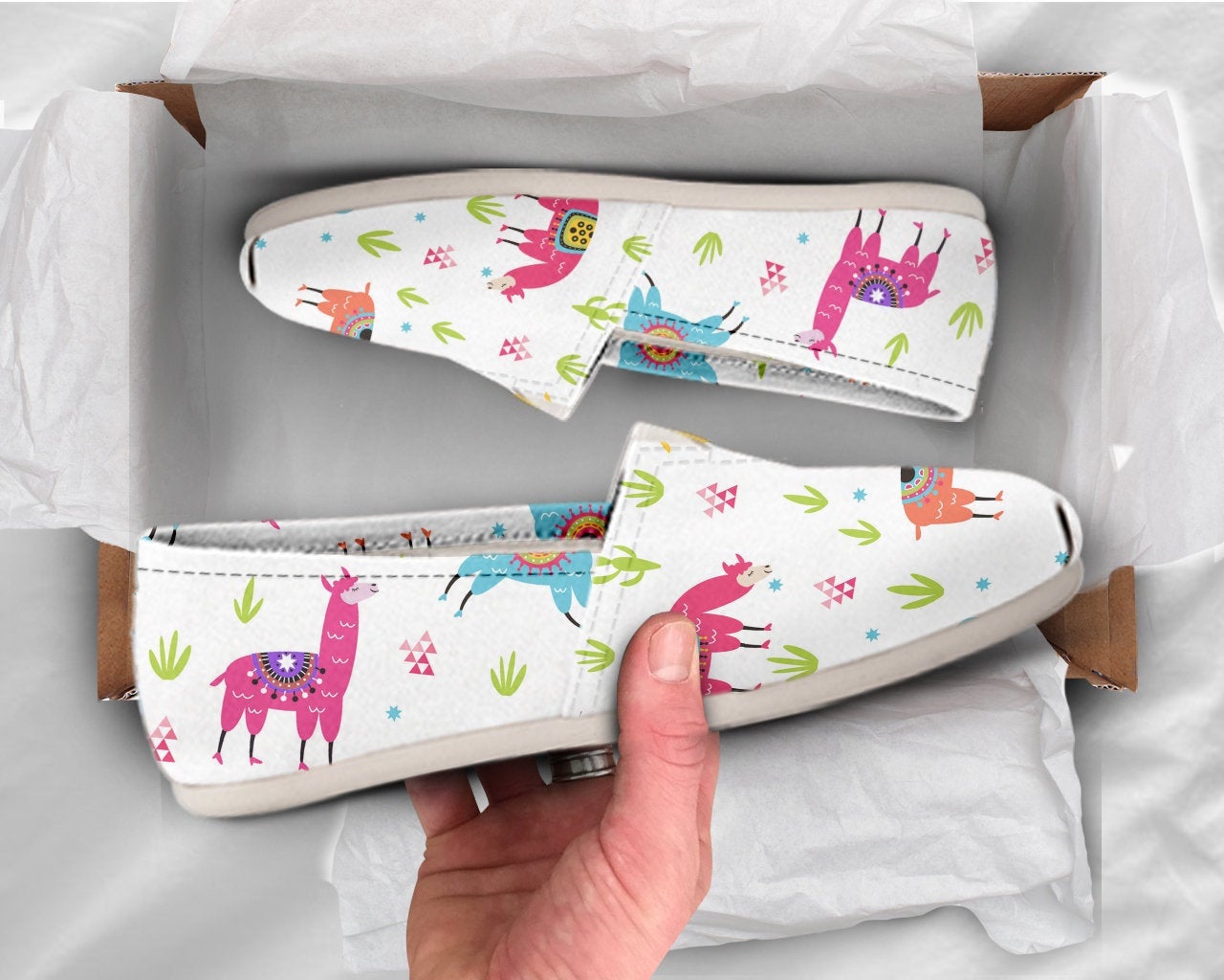 Cute Llama Shoes Llama Shoes Cute Shoes Women Canvas Shoes Womens Slip Ons Casual Shoes Llama Print Llama Gift Llama pattern