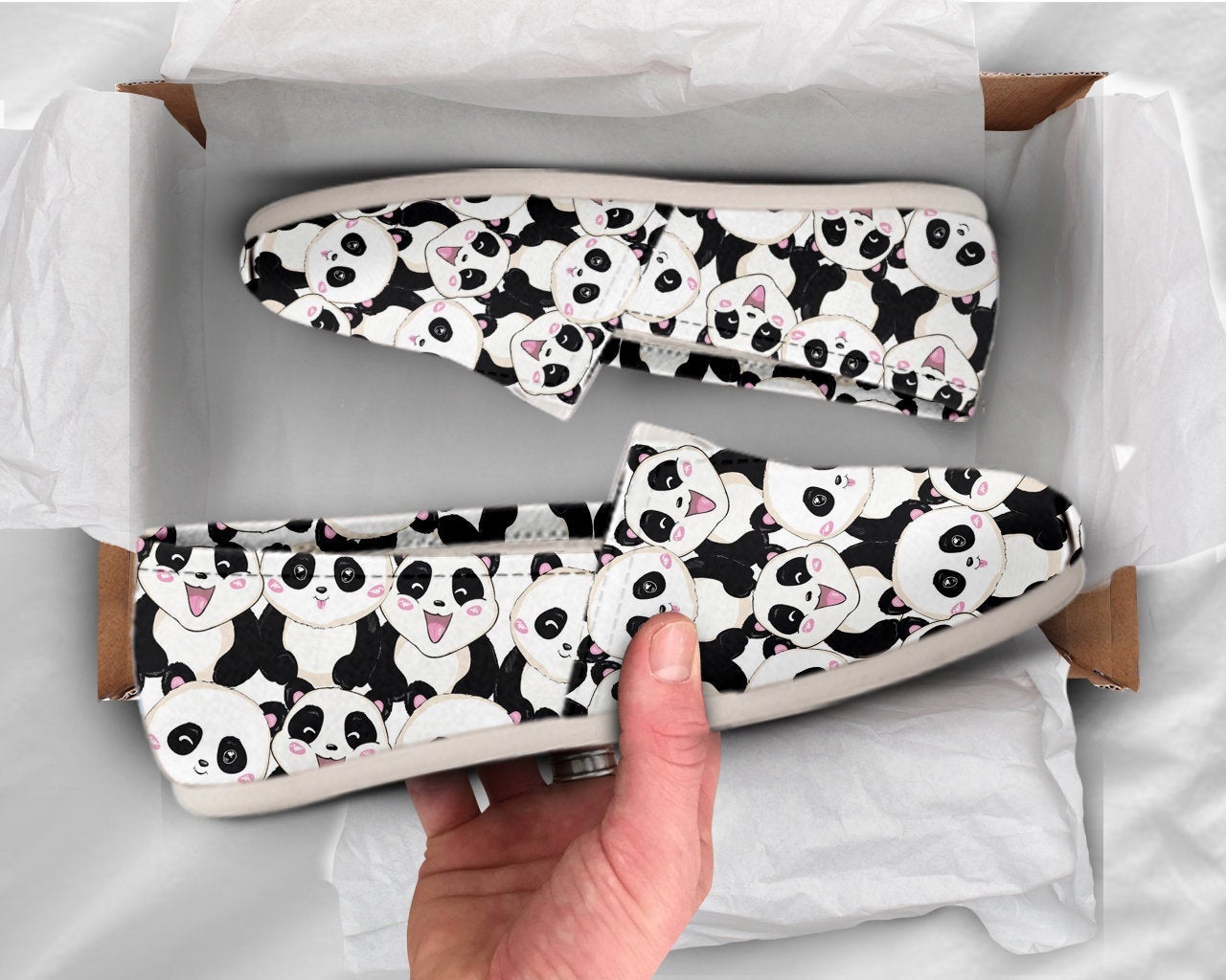 Cute Panda Shoes Panda Shoes Cute Shoes Canvas Women Shoes Womens Slip Ons Casual Shoes Panda Gifts Panda Lover Gifts