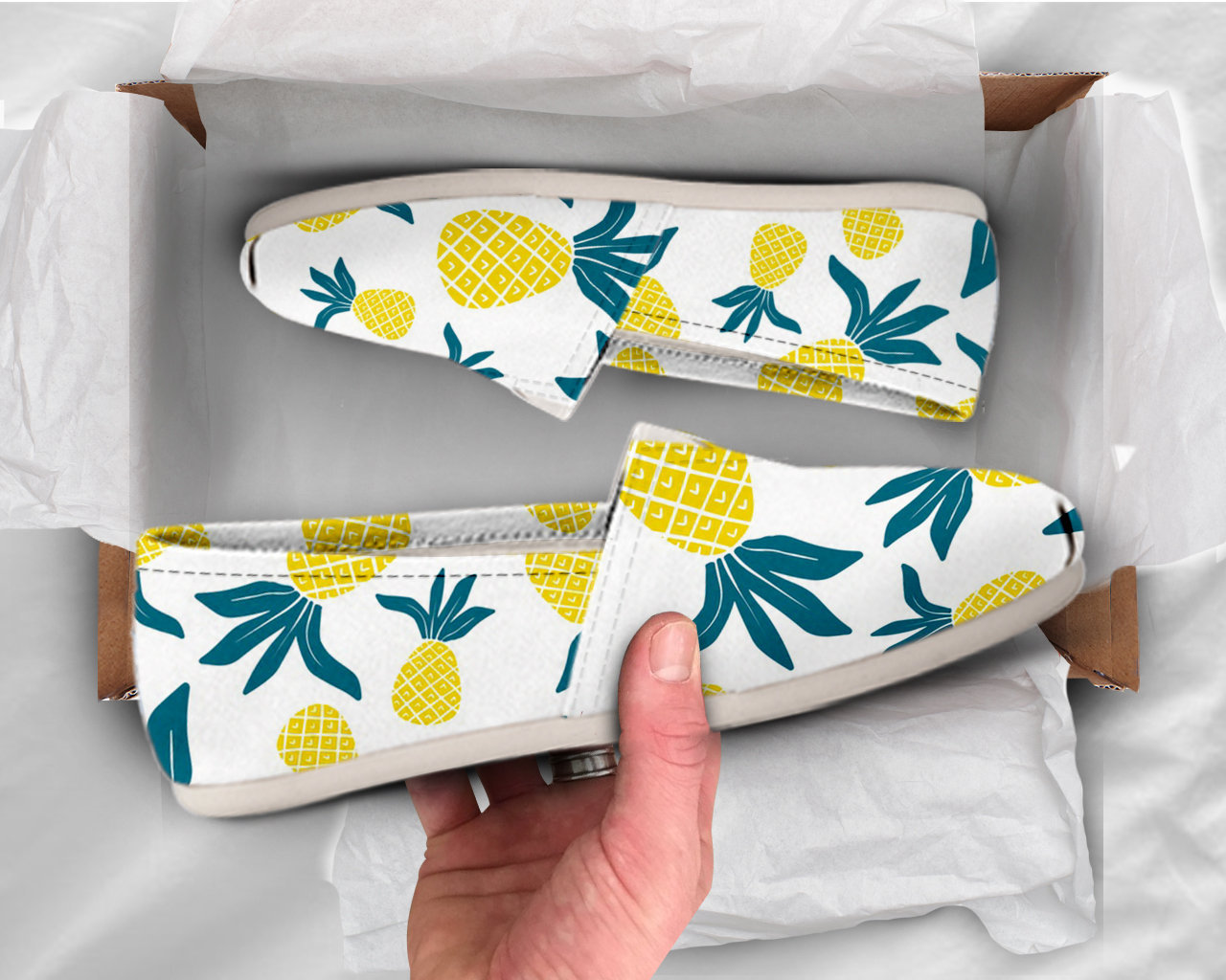 Cute Pineapple Shoes Womens Shoes Cute Shoes Canvas Women Shoes Girls Slip Ons Casual Shoes Pineapple Gifts Pineapple Printed