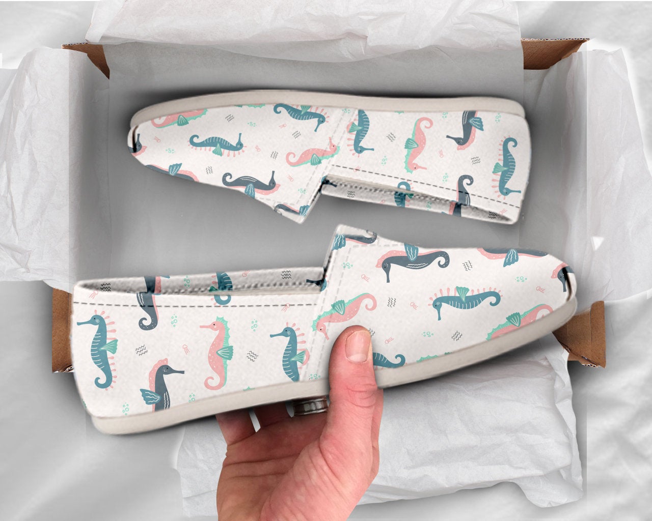 Cute Seahorse Shoes Womens Shoes Cute Shoes Canvas Women Shoes Girls Slip Ons Casual Shoes Seahorse Gifts Seahorse Print