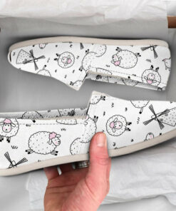 Cute Sheep Shoes  Womens Shoes  Cute Shoes  Canvas Women Shoes  Girls Slip Ons  Casual Shoes  Sheep Lover Gifts  Sheep Printed Shoes