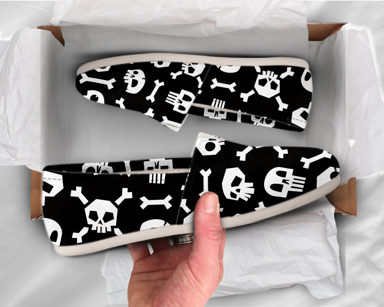 Cute Skull Shoes Bones Shoes Cute Shoes Canvas Womens Shoes Girls Slip Ons Casual Shoes Skull Gifts Skull Print