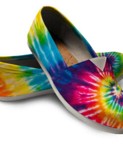 Cute Spiral Tie Dye Festival Women Casual Shoes, Tie Dye Shoes AT