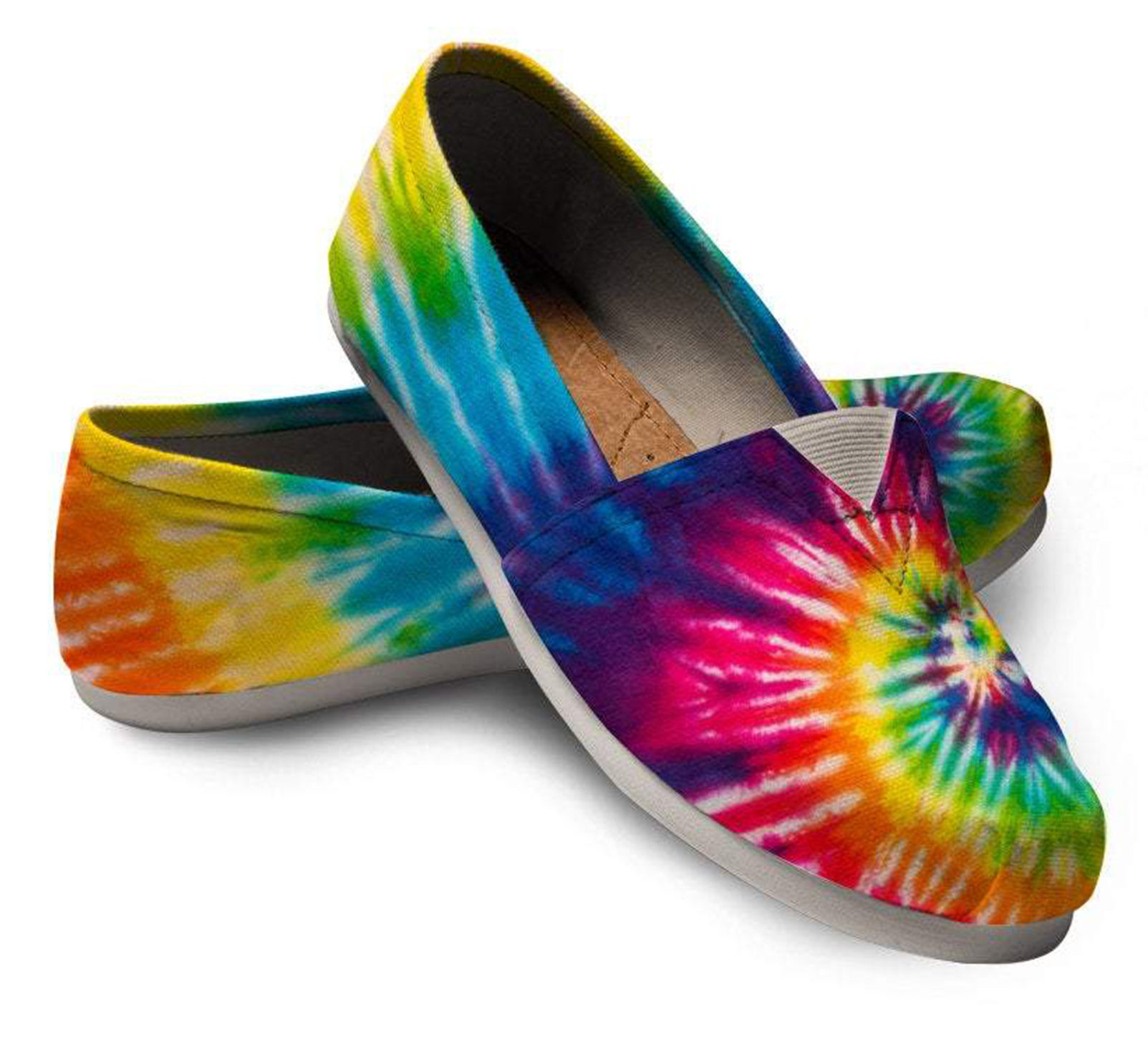 Cute Spiral Tie Dye Festival Women Casual Shoes, Tie Dye Shoes AT