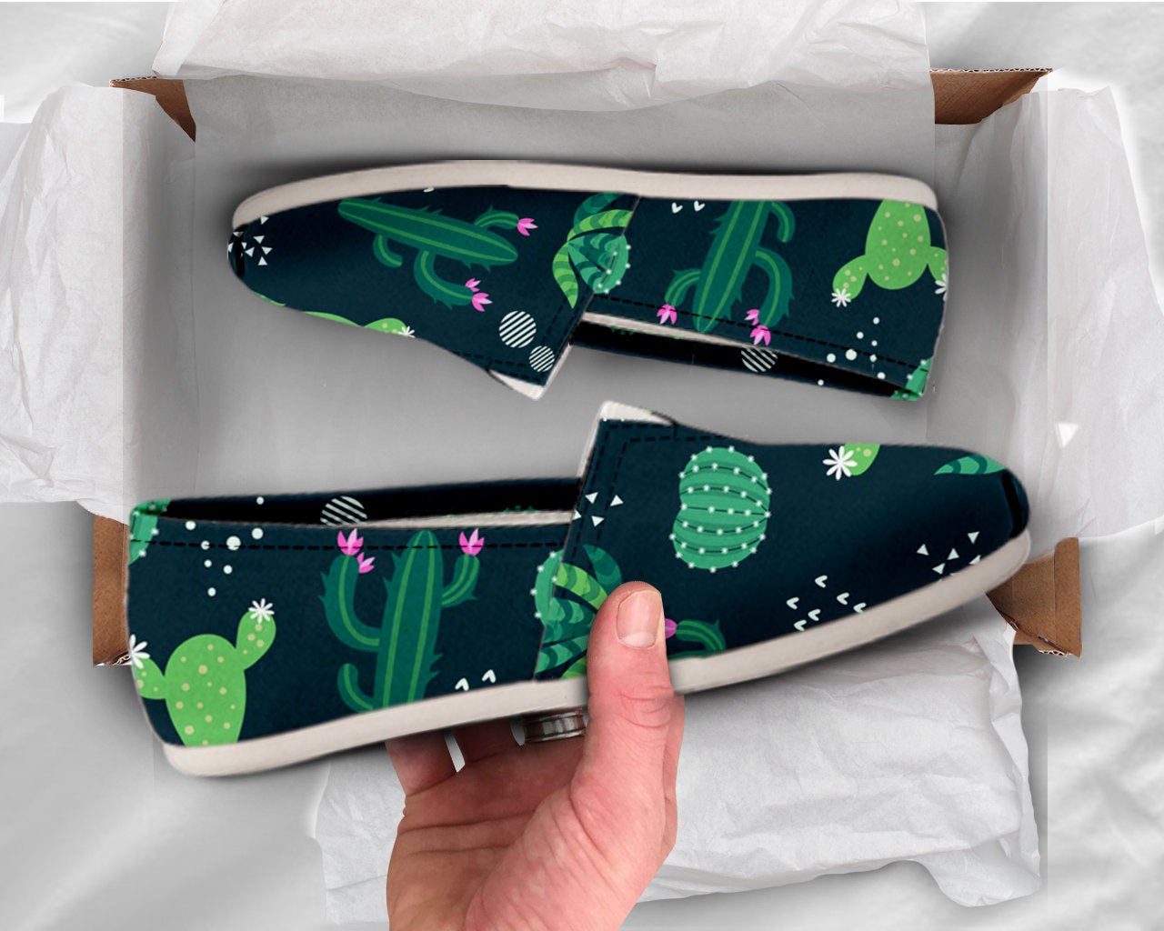 Cute Womens Shoes Cactus Shoes Cute Shoes Canvas Women Shoes Girls Slip Ons Casual Shoes Cactus Plant Gifts Cactus PrintPrint