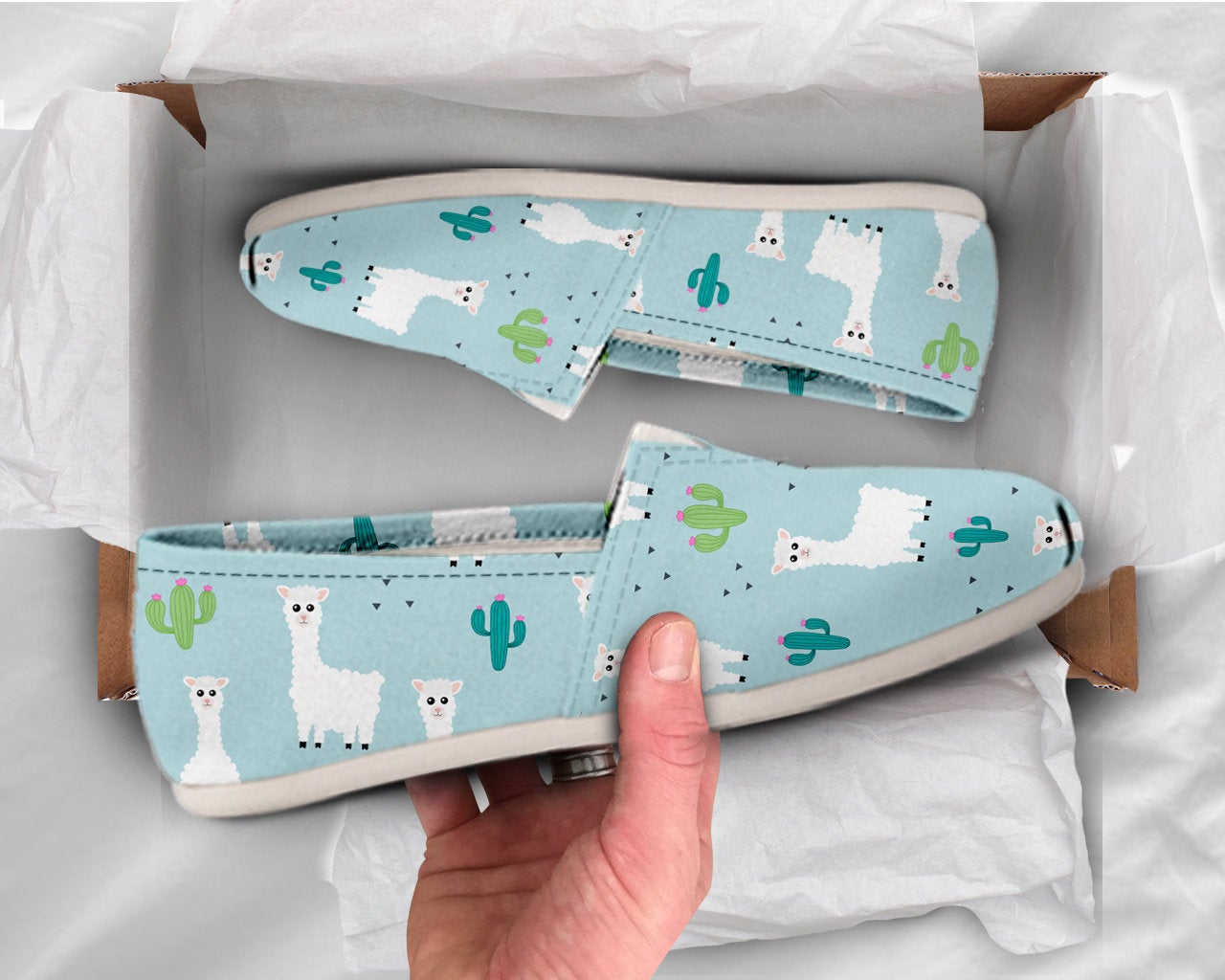 Cute Womens Shoes Llama Shoes Cute Shoes Canvas Women Shoes Girls Slip Ons Casual Shoes Llama Lover Gifts Llama Print