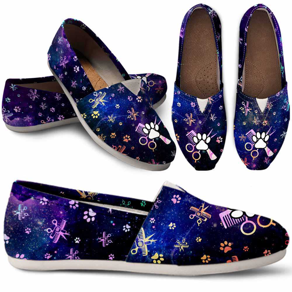Dog Groomer Paws Galaxy Womens Casual Shoes