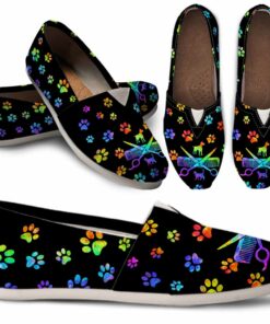 Dog Groomer Paws Watercolor Womens Casual Shoes