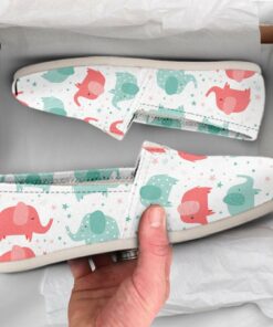 Elephant Shoes  Womens Shoes  Cute Shoes  Canvas Women Shoes  Girls Slip Ons  Casual Shoes  Elephant Lover Gifts  Elephant Print