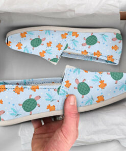 Fish and Turtle Shoes  Womens Shoes  Cute Shoes  Canvas Women Shoes  Girls Slip Ons  Casual Shoes  Turtle Lover Gifts  Turtle Print