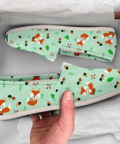 Fox Girl Shoes  Fox Womens Shoes  Cute Shoes  Canvas Women Shoes  Girls Slip Ons  Casual Shoes  Fox Lover Gifts  Fox Print Pattern