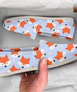 Fox Lover Shoes  Fox Womens Shoes  Cute Shoes  Canvas Women Shoes  Girls Slip Ons  Casual Shoes  Fox Lover Gifts  Fox Print Pattern