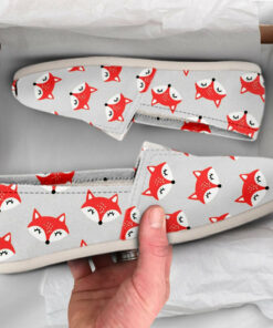 Fox Pattern Shoes  Fox Womens Shoes  Cute Shoes  Canvas Women Shoes  Girls Slip Ons  Casual Shoes  Fox Lover Gifts  Fox Print Pattern