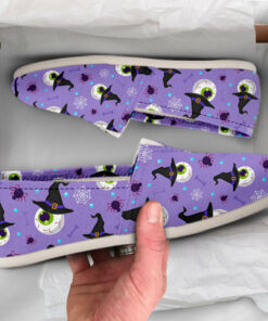 Halloween Shoes  Eyeball Shoes  Cute Shoes  Canvas Women Shoes  Womens Slip Ons  Casual Shoes  Halloween Gifts  Eyeballs Witch Print