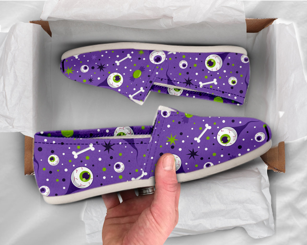 Harajuku Eyeball Shoes Eyeball Shoes Cute Shoes Canvas Womens Shoes Girls Slip Ons Casual Shoes Eyeball Print Kawaii Shoes