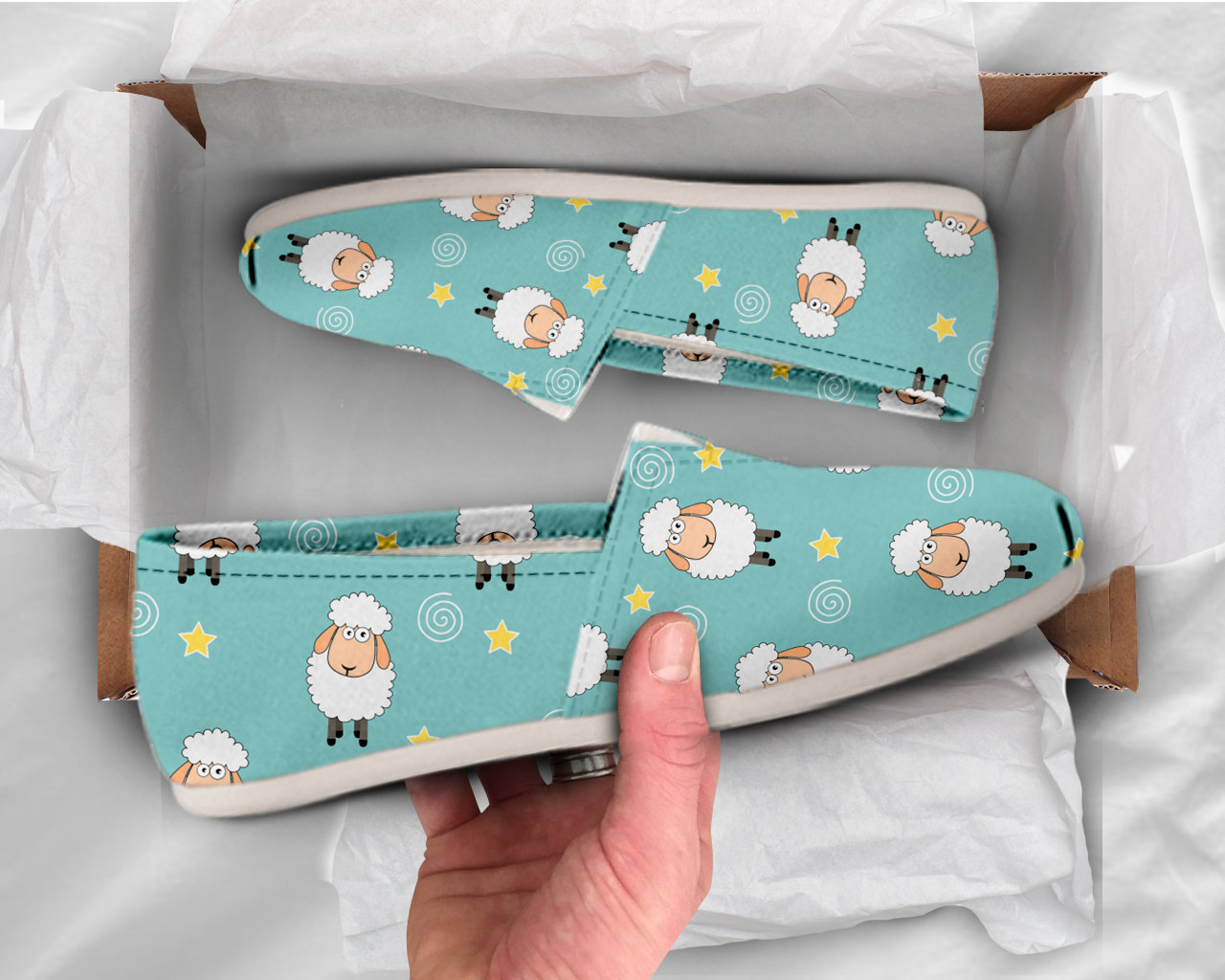 Hypno Sheep Womens Shoes Cute Shoes Canvas Women Shoes Girls Slip Ons Casual Shoes Sheep Lover Gifts Sheep Printed Shoes