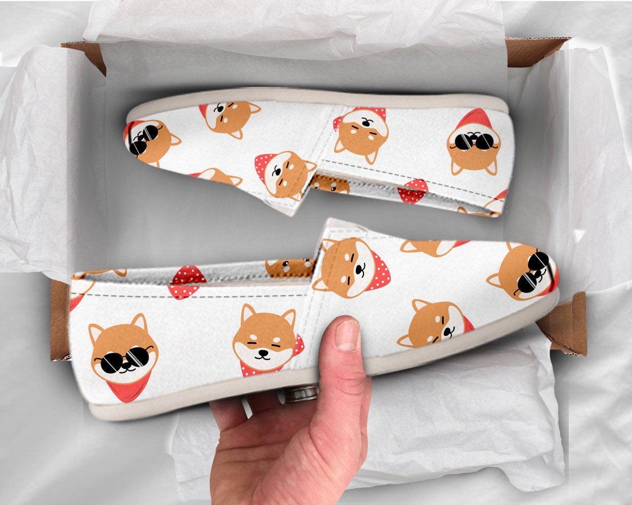 Japanese Shiba Shoes Shiba Shoes Cute Shoes Women Canvas Shoes Womens Slip Ons Casual Shoes Dog Owner Shoes Pet Lover Gift