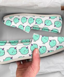 Kawaii Narwhal Shoes  Womens Shoes  Cute Shoes  Canvas Women Shoes  Girls Slip Ons  Casual Shoes  Narwhal Lover Gifts  Kawaii Shoes