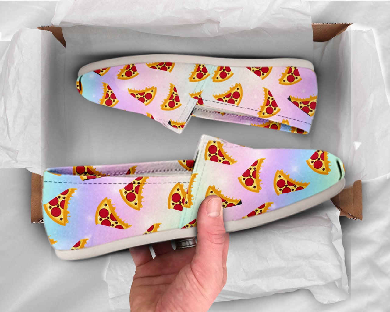 Kawaii Pizza Womens Casual Shoes Pizza Shoes Womens Shoes Canvas Women Shoes Girls Slip Ons Casual Shoes Pizza Lover Gifts