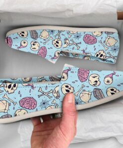 Kawaii Skull  Shoes  Bones Shoes  Cute Shoes  Canvas Womens Shoes  Girls Slip Ons  Casual Shoes  Skull Gifts  Skull Print