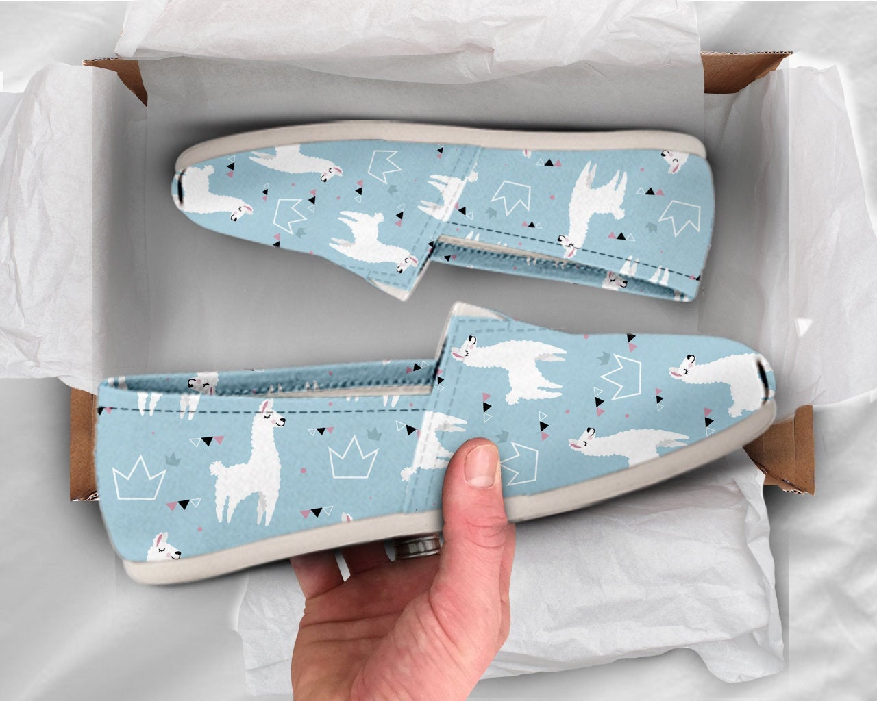 Llama Casual Shoes Llama Shoes Cute Shoes Women Canvas Shoes Womens Slip Ons Casual Shoes Llama Print Llama Gift