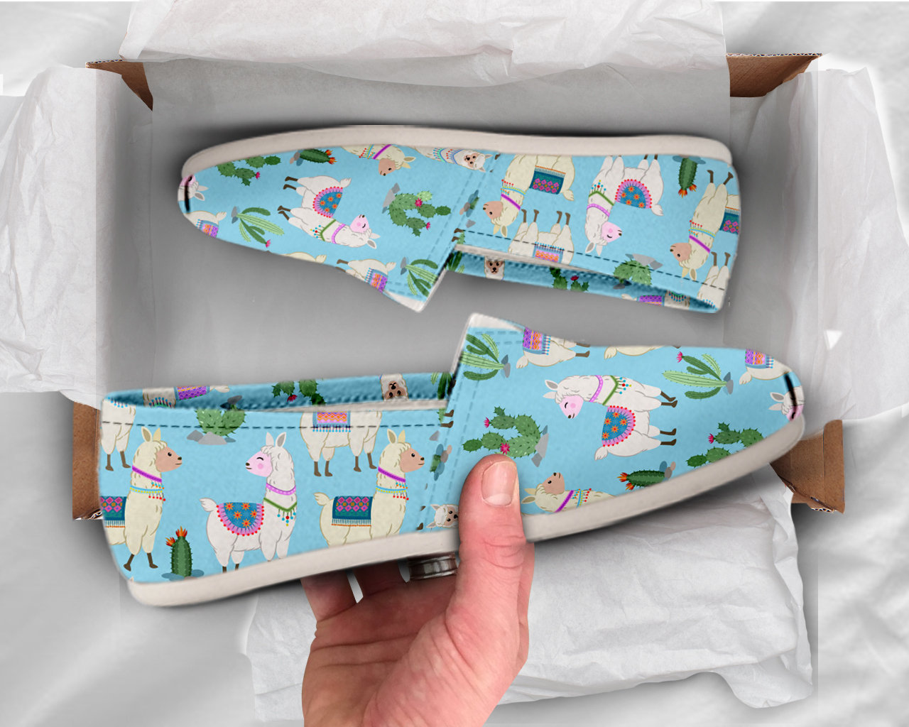 Llama Casual Womens Shoes Llama Shoes Cute Shoes Canvas Women Shoes Girls Slip Ons Casual Shoes Llama Lover Gifts Llama Print