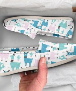 Llama Shoes  Womens Shoes  Cute Shoes  Canvas Women Shoes  Girls Slip Ons  Casual Shoes  Llama Lover Gifts  Llama Print Pattern