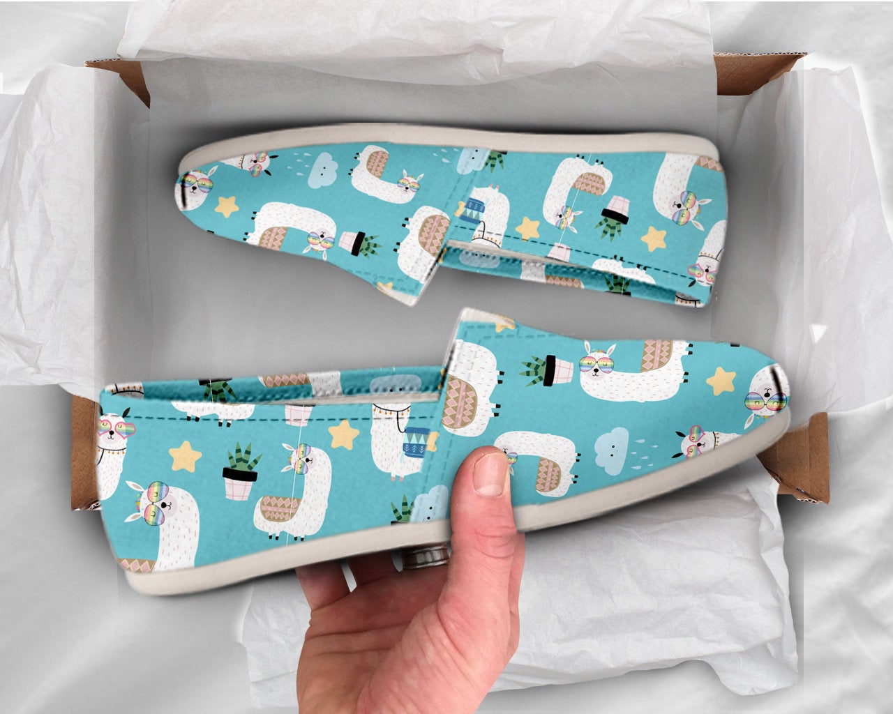 Llama Womens Shoes Llama Shoes Cute Shoes Canvas Women Shoes Girls Slip Ons Casual Shoes Llama Lover Gifts Llama Print