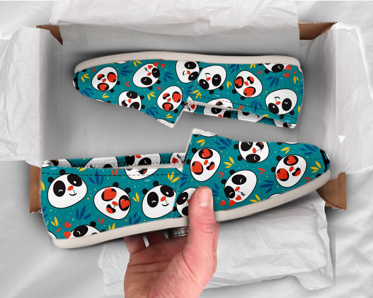 Panda Lover Shoes Womens Shoes Cute Shoes Canvas Women Shoes Womens Slip Ons Casual Shoes Panda Gifts Panda Print Panda
