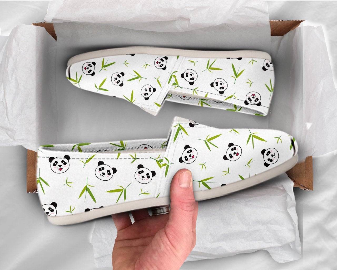Panda Womens Shoes Panda Shoes Cute Shoes Canvas Women Shoes Womens Slip Ons Casual Shoes Panda Gifts Panda Lover Gifts
