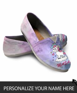 Personalized Women Casual Shoes, Unicorn Shoes, Your Name On the Shoe