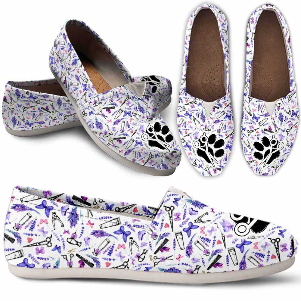 Pet Groomer Lavender Tools Pattern Women Casual Shoes