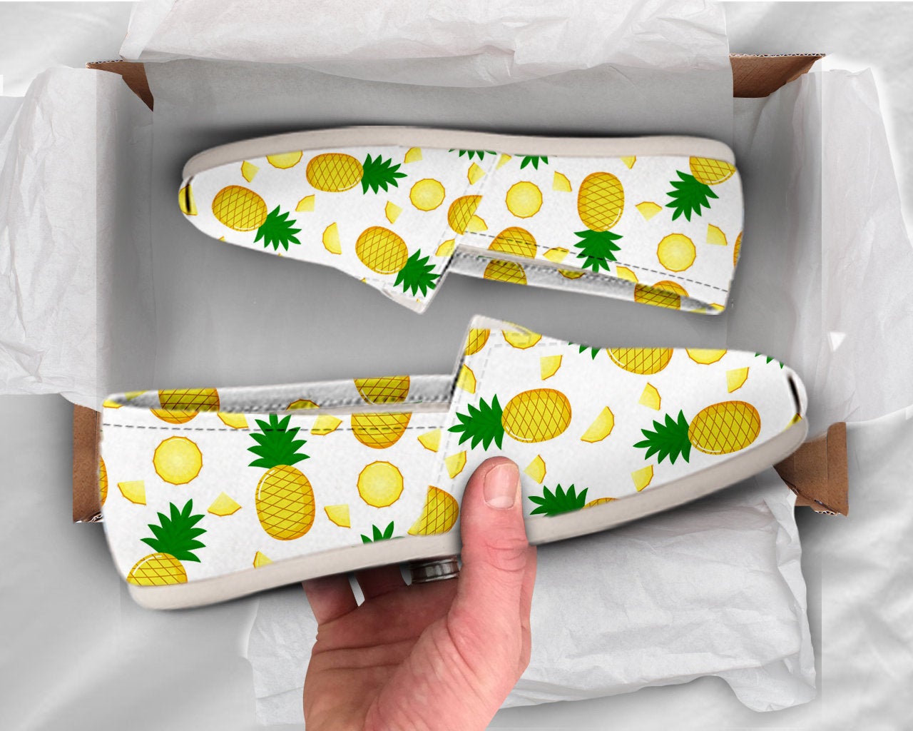 Pineapple Custom Shoes Womens Shoes Cute Shoes Canvas Women Shoes Girls Slip Ons Casual Shoes Pineapple Gifts Vegan Gifts
