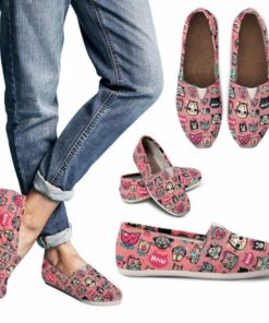 Pink Meow Cat Women Casual Shoes