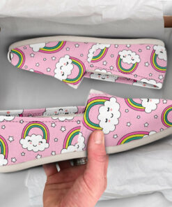 Pink Rainbow Shoes  Womens Shoes  Cute Shoes  Canvas Women Shoes  Womens Slip Ons  Casual Shoes  Rainbow Gifts  Pink Shoes
