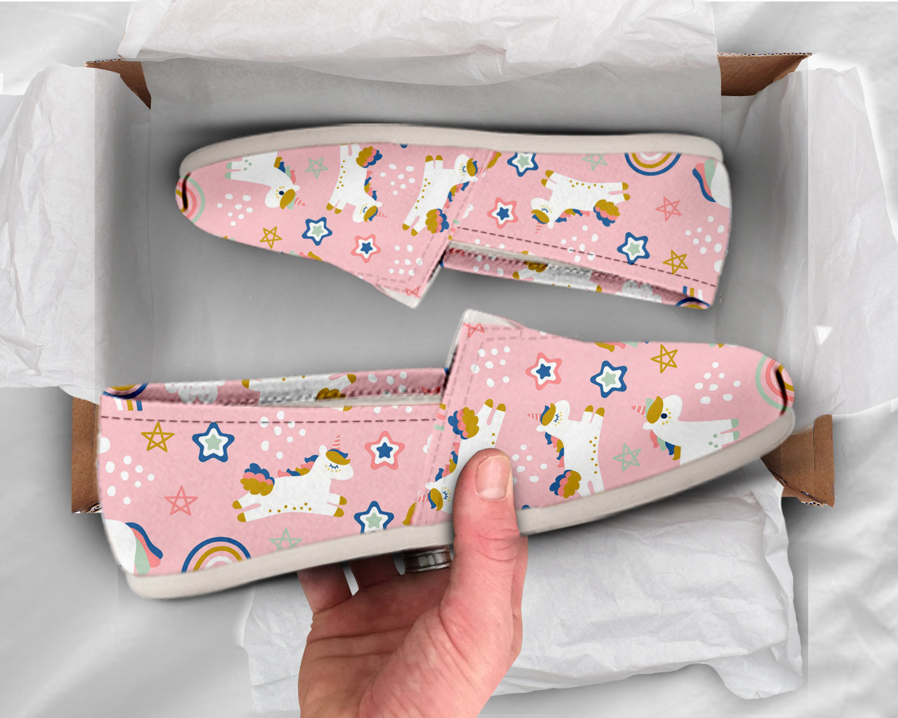 Pink Unicorn Shoes Unicorn Womens Shoes Cute Shoes Canvas Women Shoes Girls Slip Ons Casual Shoes Unicorn Gifts Unicorn Print
