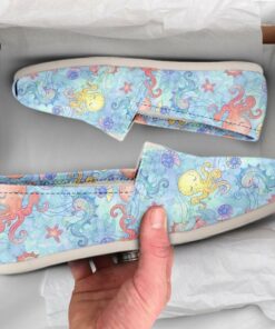 Seaworld Octopus Shoes  Womens Shoes  Cute Shoes  Canvas Women Shoes  Girls Slip Ons  Casual Shoes  Sea Lover Gifts  Octopus Seahorse