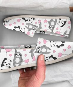 Sloth Panda Shoes  Womens Shoes  Cute Shoes  Canvas Women Shoes  Girls Slip Ons  Casual Shoes  Sloth Lover Gifts  Panda Lover Gifts
