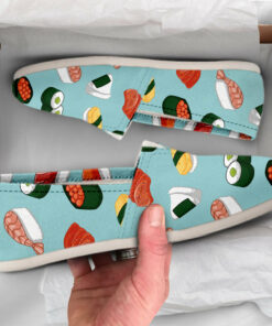 Sushi Slip-Ons Shoes  Sushi Shoes  Cute Shoes  Women Canvas Shoes  Womens Slip Ons  Casual Shoes  Sushi Print  Food Lover Gift
