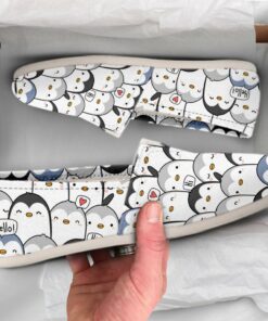 Team Penguin Shoes  Womens Shoes  Cute Shoes  Canvas Women Shoes  Womens Slip Ons  Casual Shoes  Penguin Lover Gifts  Penguin Print