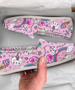 Unicorn Cat Shoes  Unicorn Womens Shoes  Cute Shoes  Canvas Women Shoes  Girls Slip Ons  Casual Shoes  Unicorn Gifts  Unicorn Print
