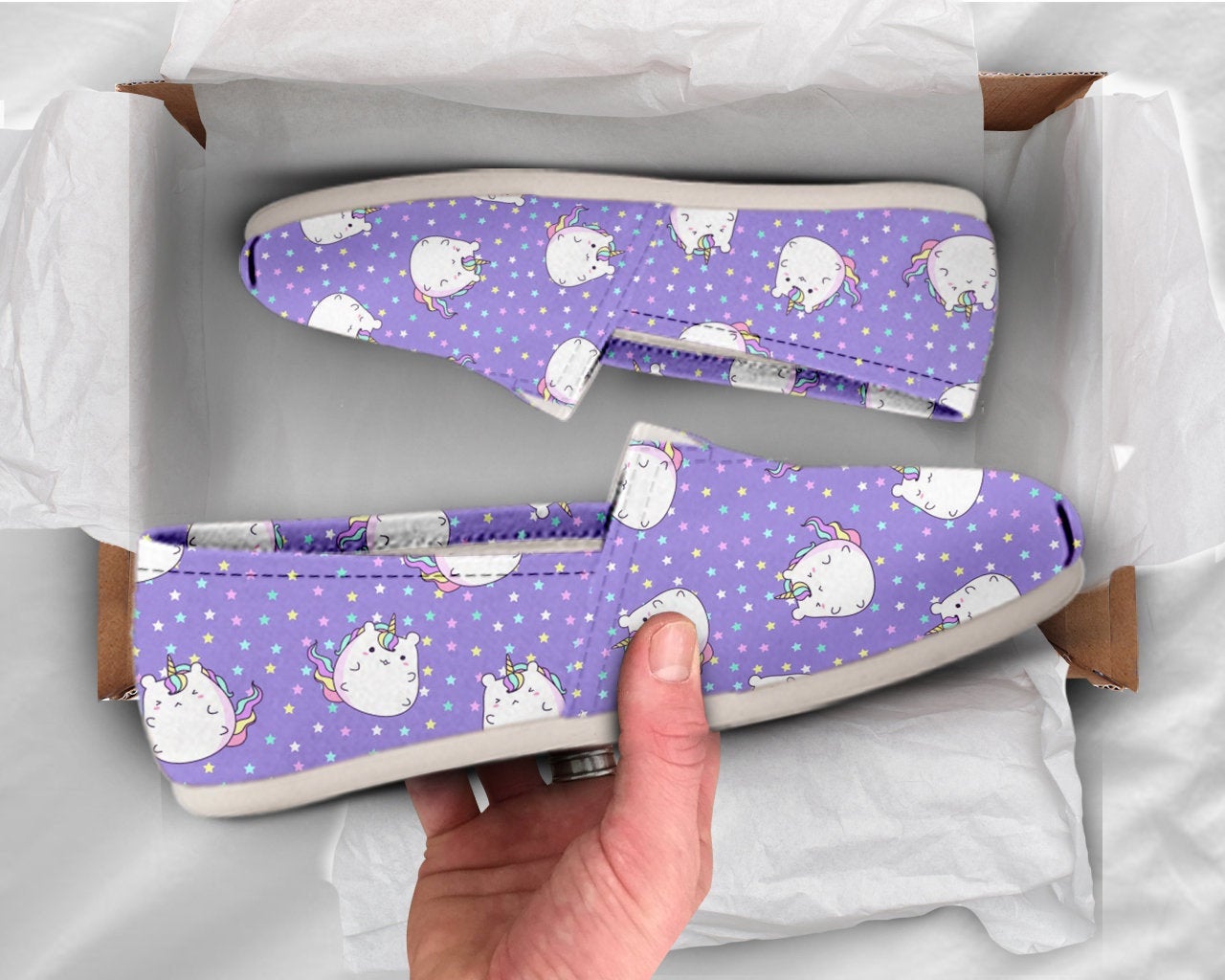 Unicorn Cat Shoes Womens Shoes Cute Shoes Canvas Women Shoes Girls Slip Ons Casual Shoes Cat Lover Gifts Unicorn Lover Gifts
